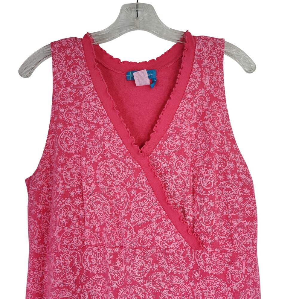 Fresh Produce Pink Sleeveless Floral Dress Medium Coastal Summer Travel Beach - Picture 2 of 11
